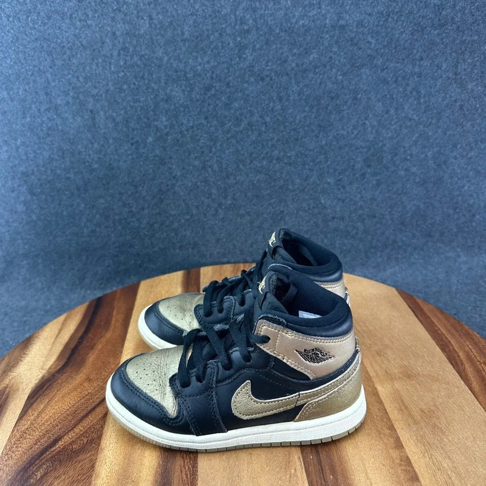 Jordan Air Jordan 1 Retro High OG (TD) Black/Gold Toddler 10C Leather FD1413-071